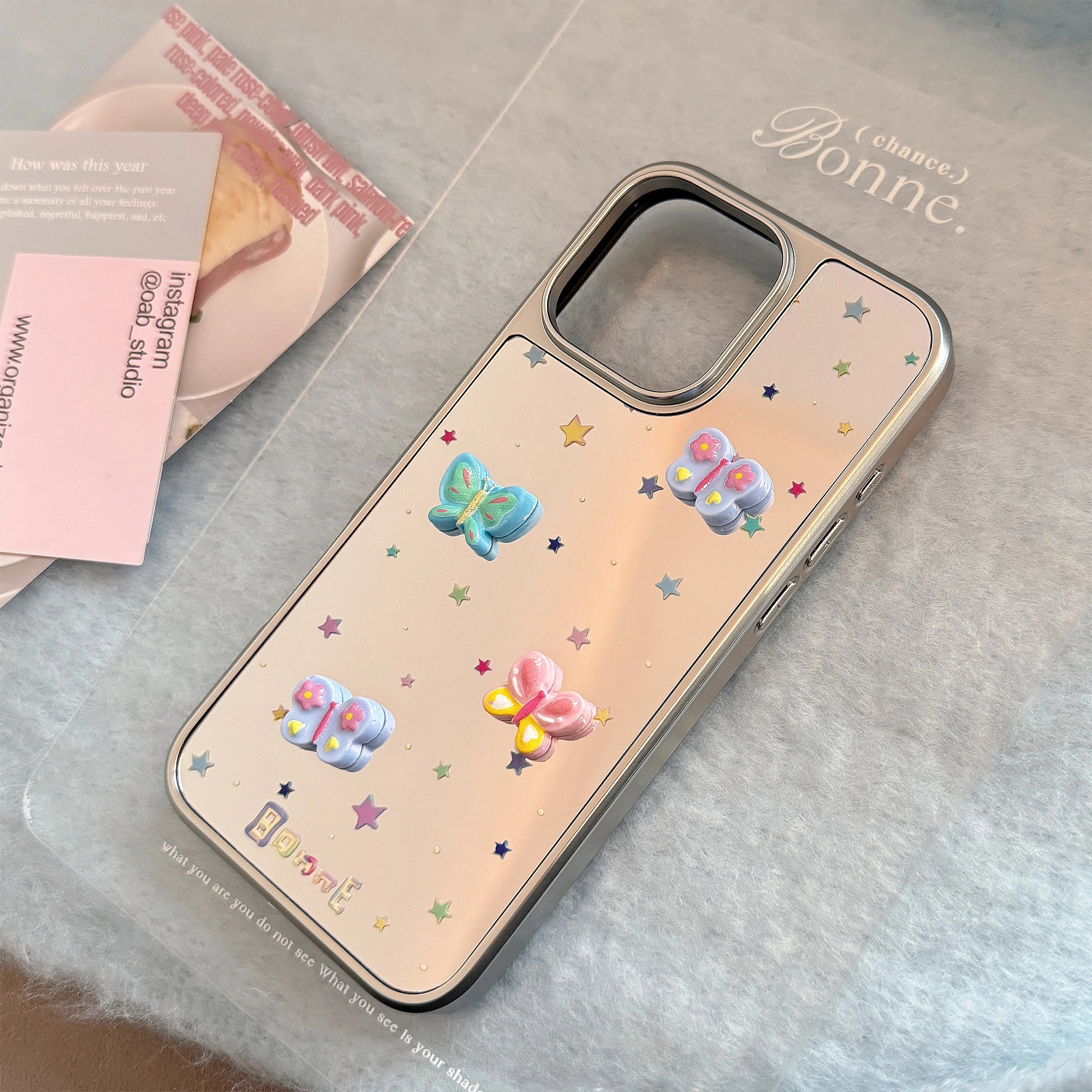Colorful Stars & Butterflies - iPhone Case